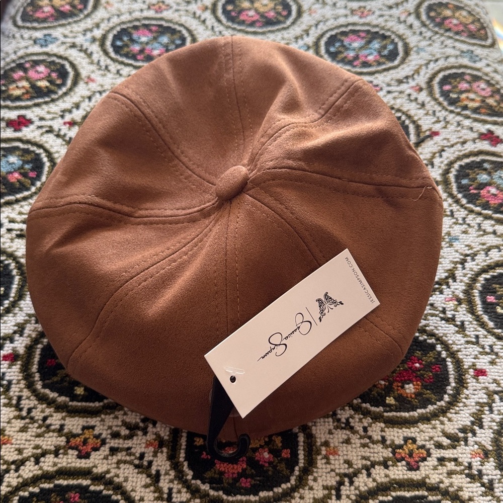 Brown Suede Newsboy Cap Jessica Simpson - Picture 3 of 5
